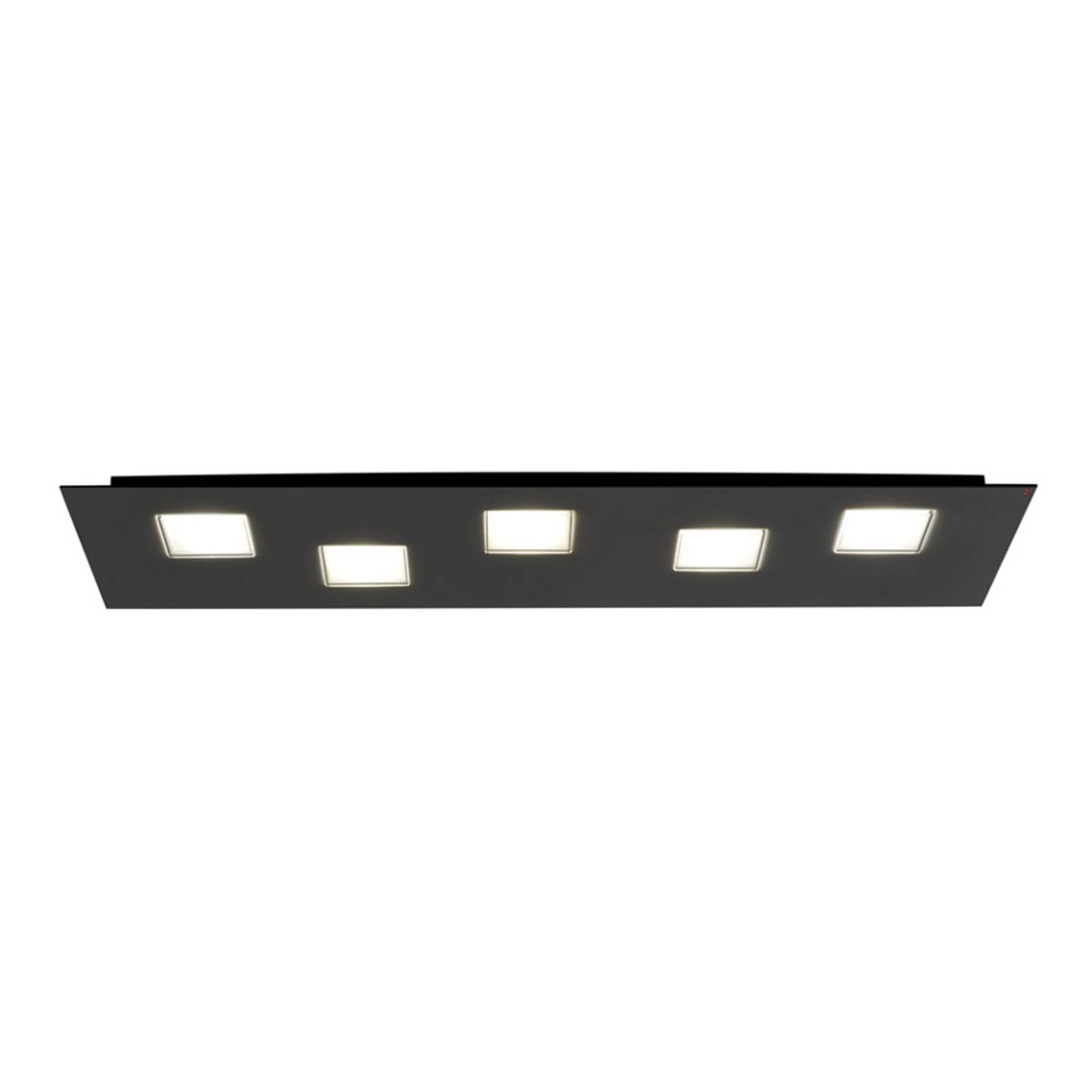 Fabbian Quarter - schwarze LED-Deckenlampe 5flg. günstig online kaufen