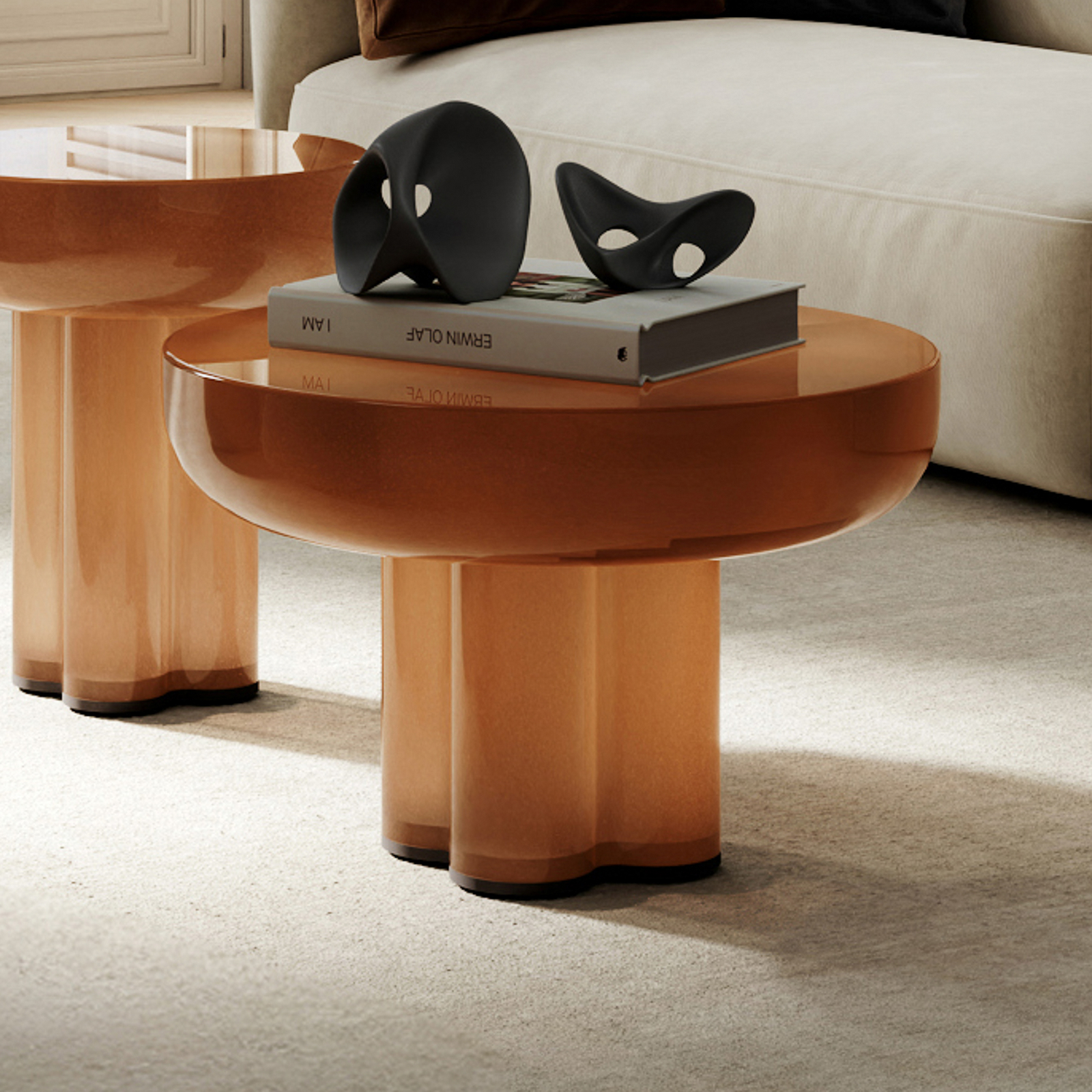 Stolik pomocniczy Crown, karmelowy, 41 cm, szkło – 101 Copenhagen