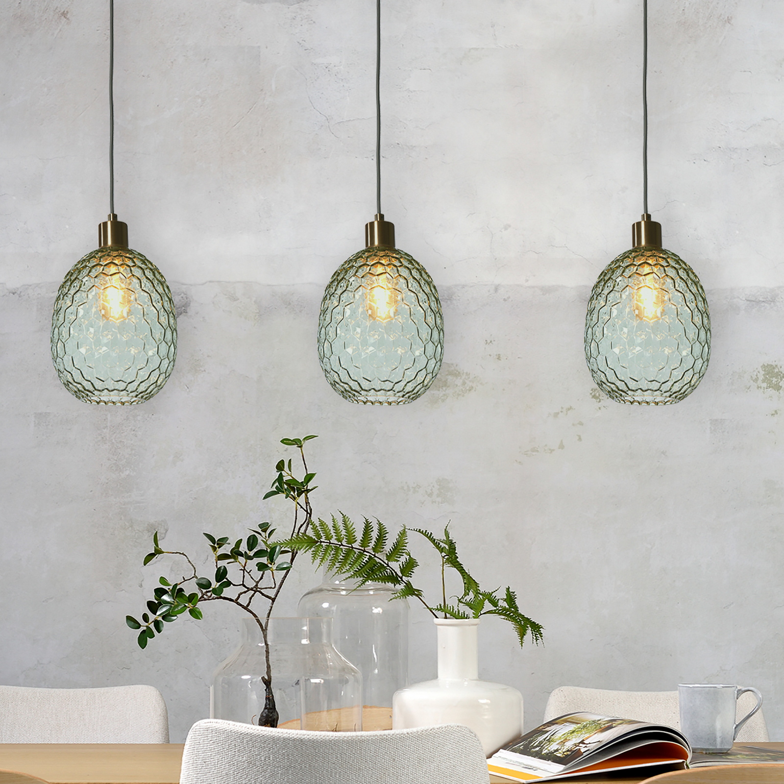 It's about RoMi Piekaramā lampa Venice, ovāla, zaļa, stikls, E27 It's about RoMi Piekaramā lampa Venice, ovāla, zaļa, stikls, E27