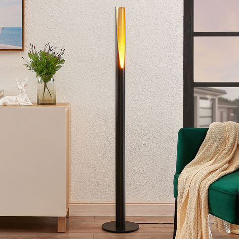 Lindby Leandro vloerlamp, GU10, zwart-goud