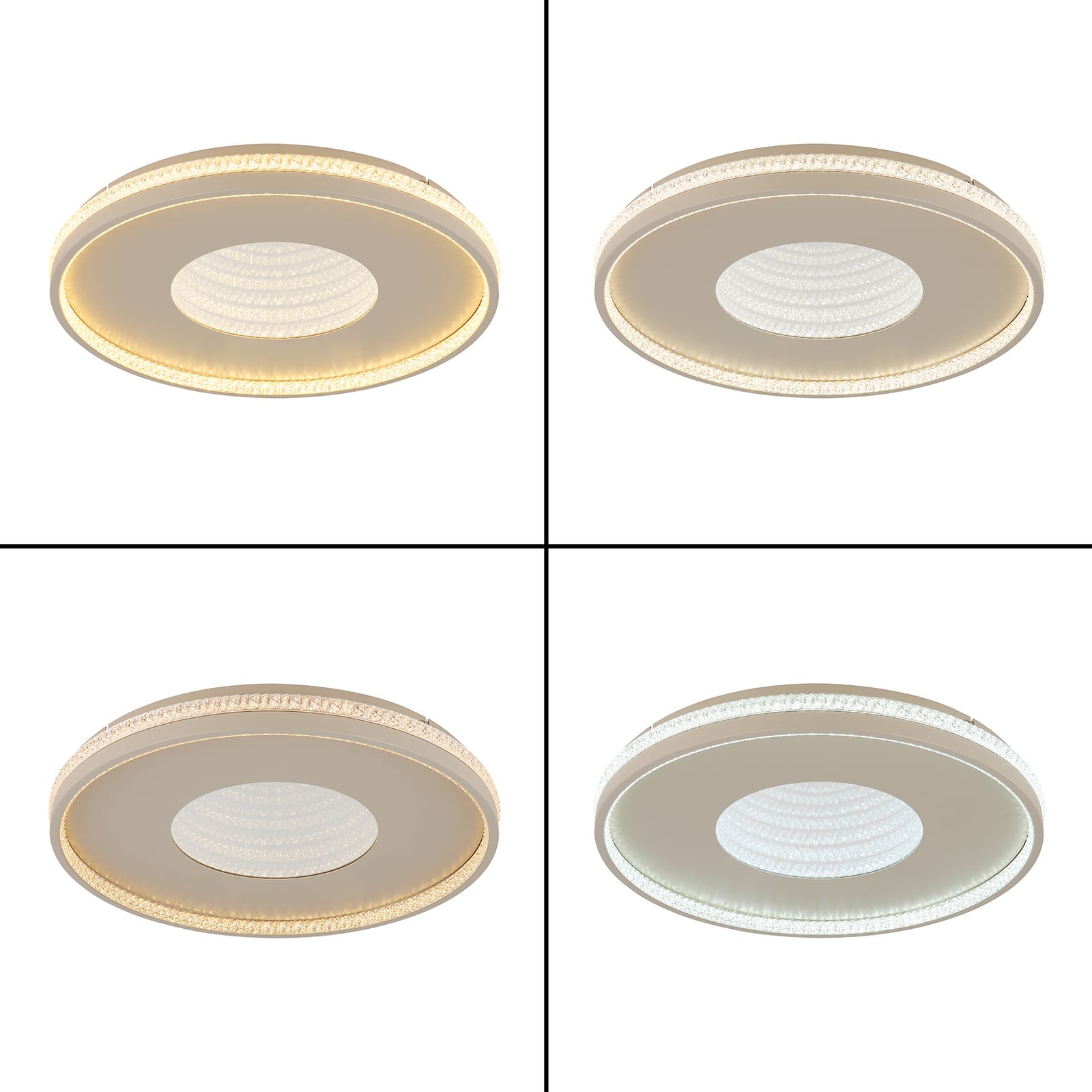 LED-loftlampe Shirley, sandfarvet, Ø 51 cm, CCT, dæmpbar LED-loftlampe Shirley, sandfarvet, Ø 51 cm, CCT, dæmpbar