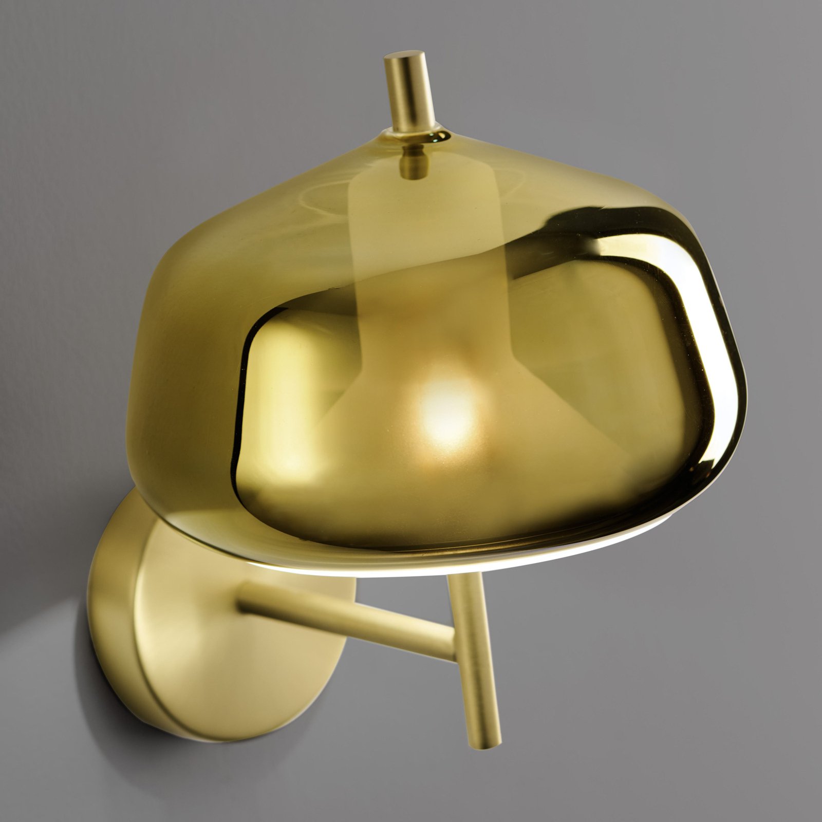 X-Ray wall light, gold-coloured, height 20 cm, glass