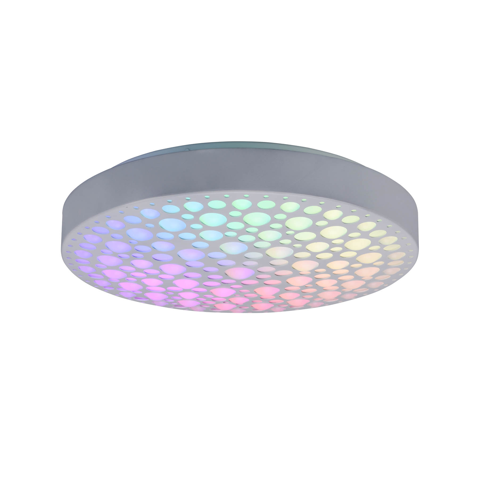 LED stropna svetilka Chizu Ø 40,5 cm z možnostjo zatemnitve RGB bela