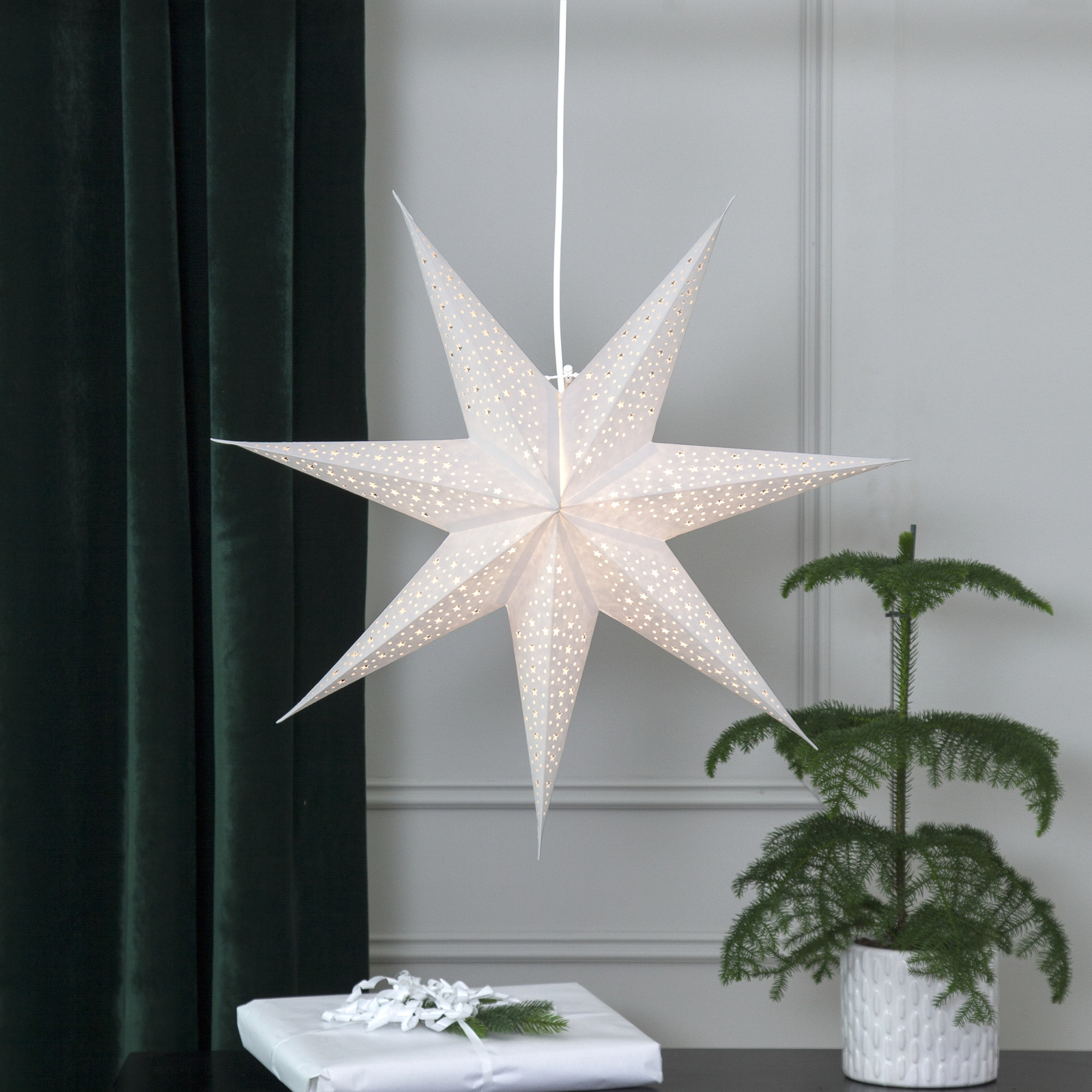 Étoile en papier Blinka sans éclairage Ø 60 cm, blanc