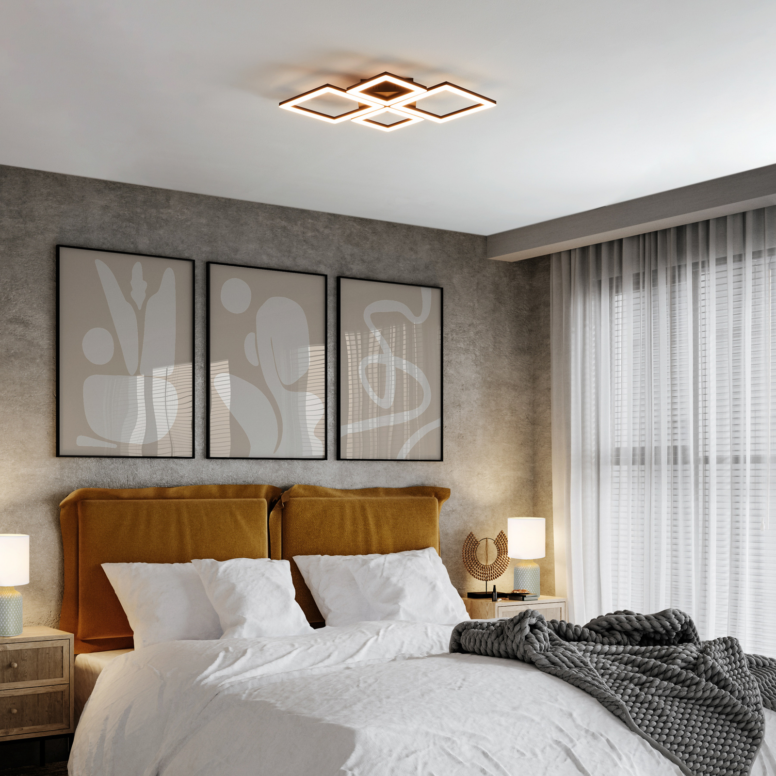 EGLO connect Paranday-Z Candeeiro de teto LED 4 luzes 63cm