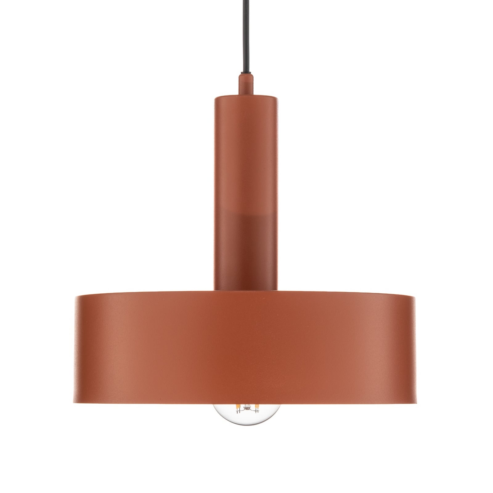 Lampă suspendată Vitrum rotundă, roșie, cilindrică, Ø 27 cm