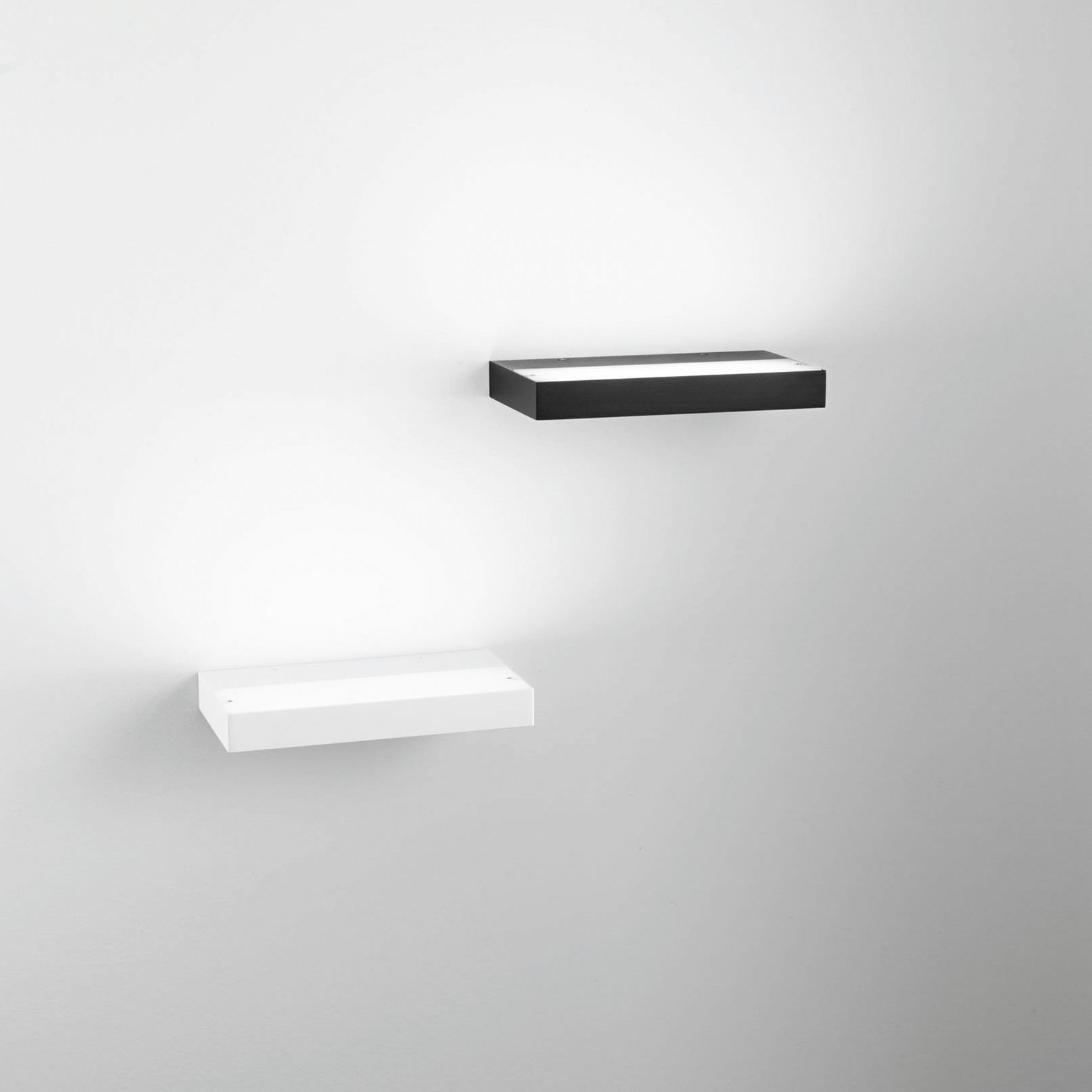 Guia LED wall light, black, metal, 24 cm wide
