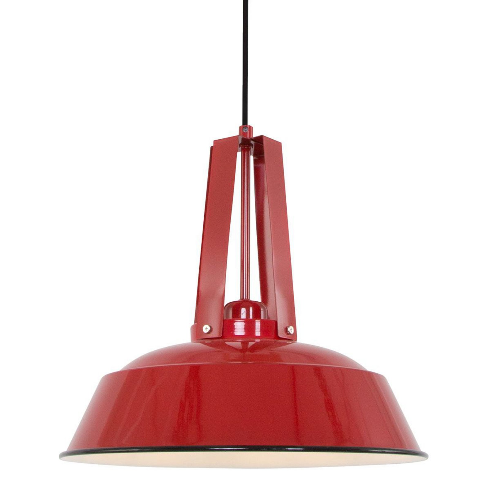 Eden pendant light, red, metal, E27 socket