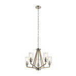 Deryn pendant light, 5-bulb, antique grey