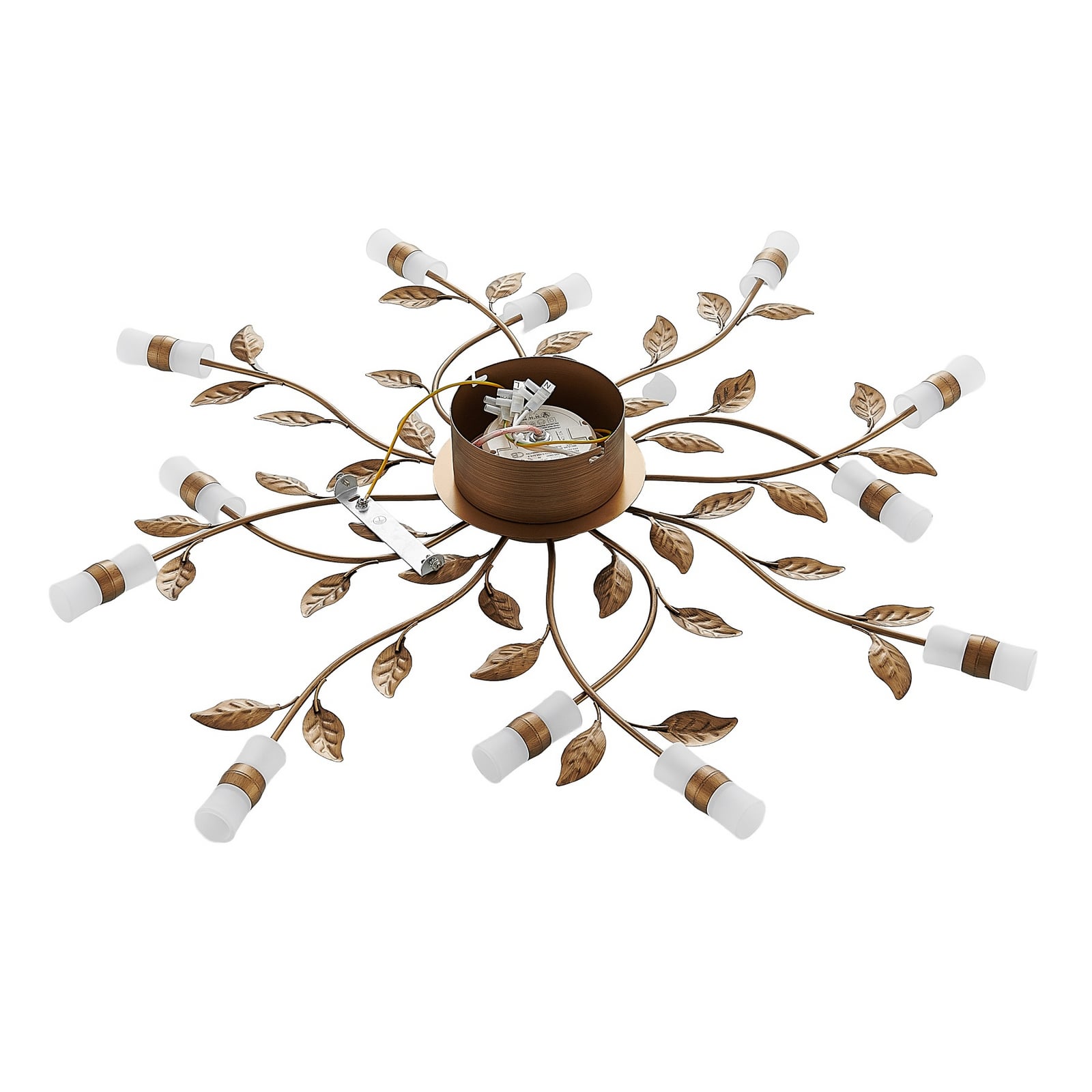 Lindby LED laevalgusti Bentas, pronks, metall, Ø 80cm