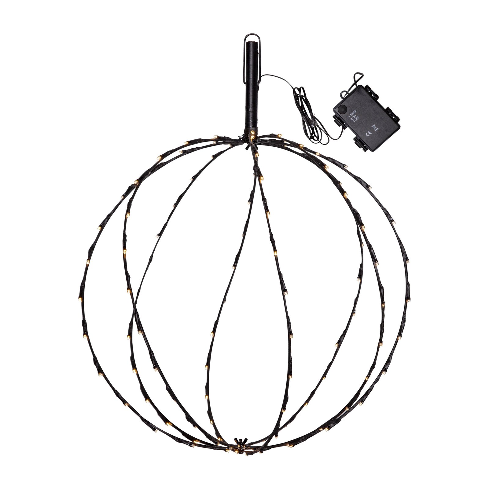 Lampada LED con picchetto Sfera, Ø 50 cm, batteria in metallo nero