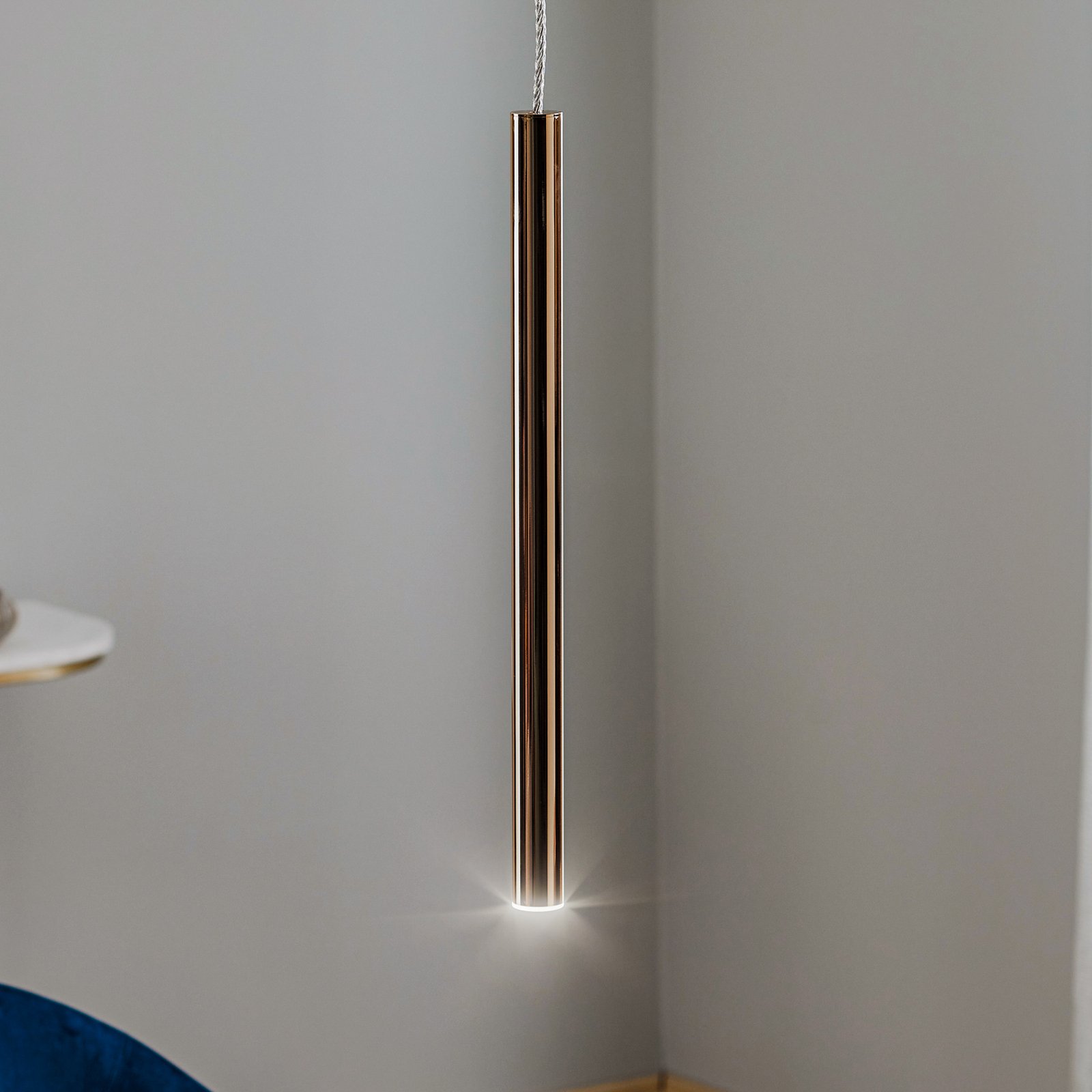 Lámpara colgante LED Varas, 1 luz, oro