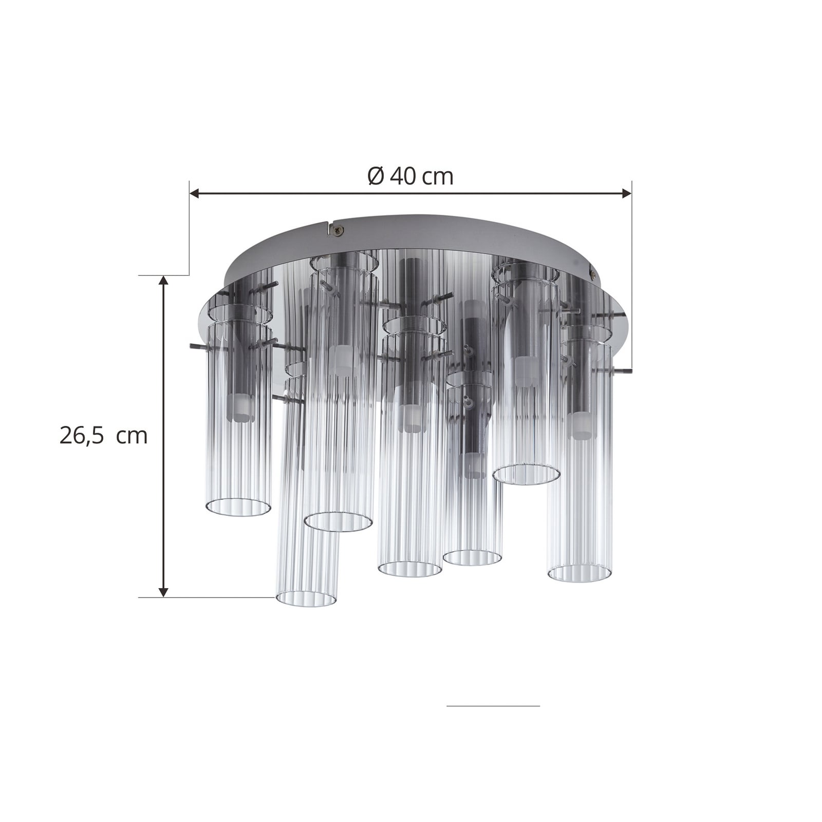 Korvitha 7 LED Loftlampe Smoke/Silver - Lucande