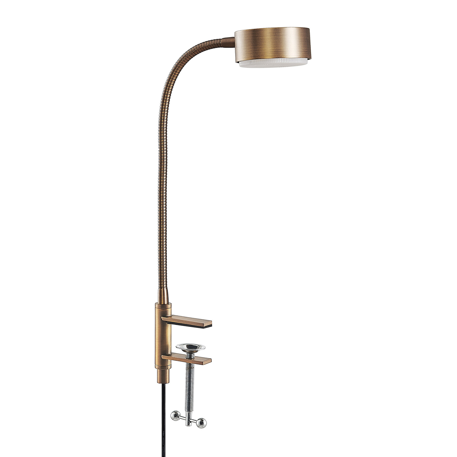 Lindby Kaylou LED-klämlampa, flexarm, brons