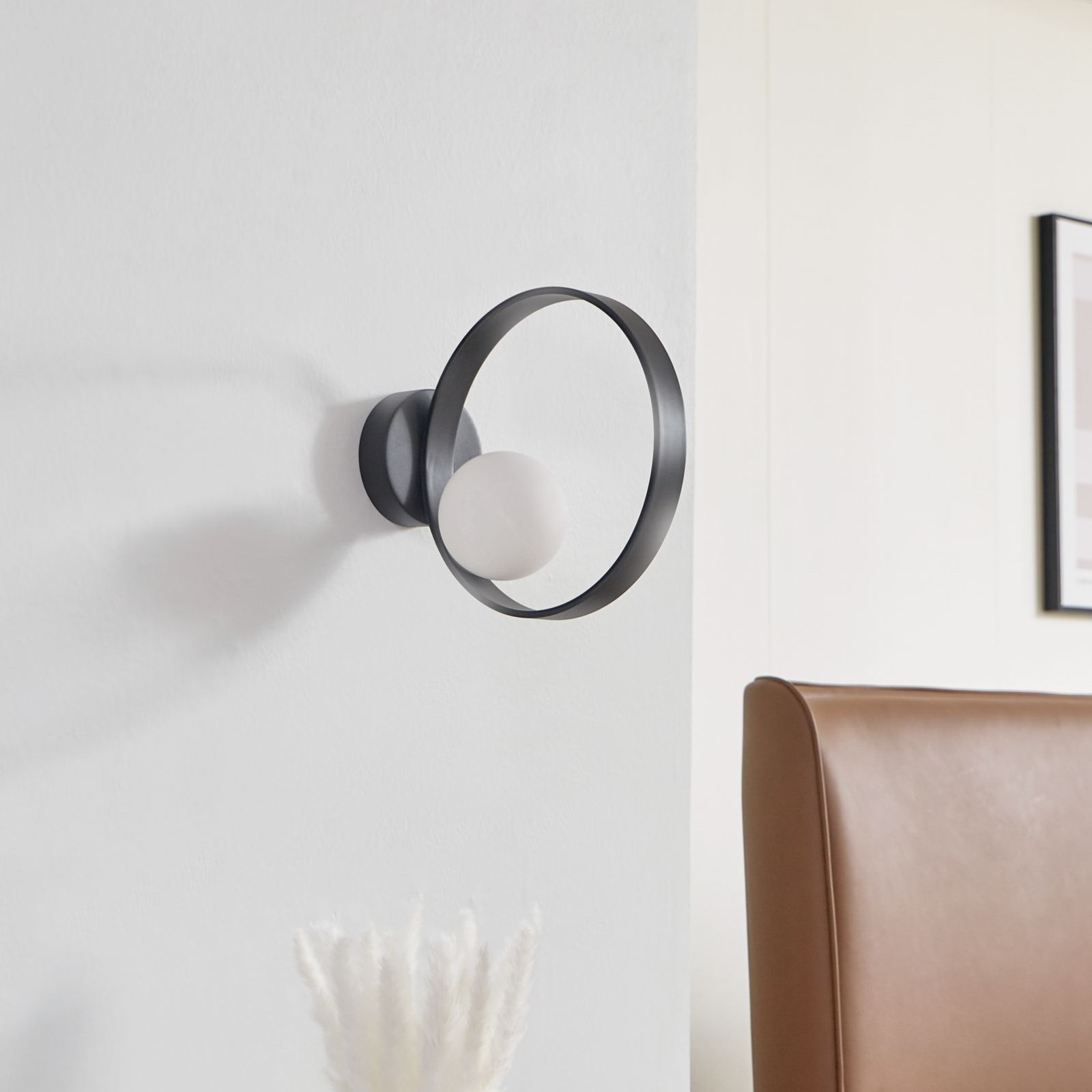 Luneo LED Wandleuchte Schwarz/Opal - Lucande