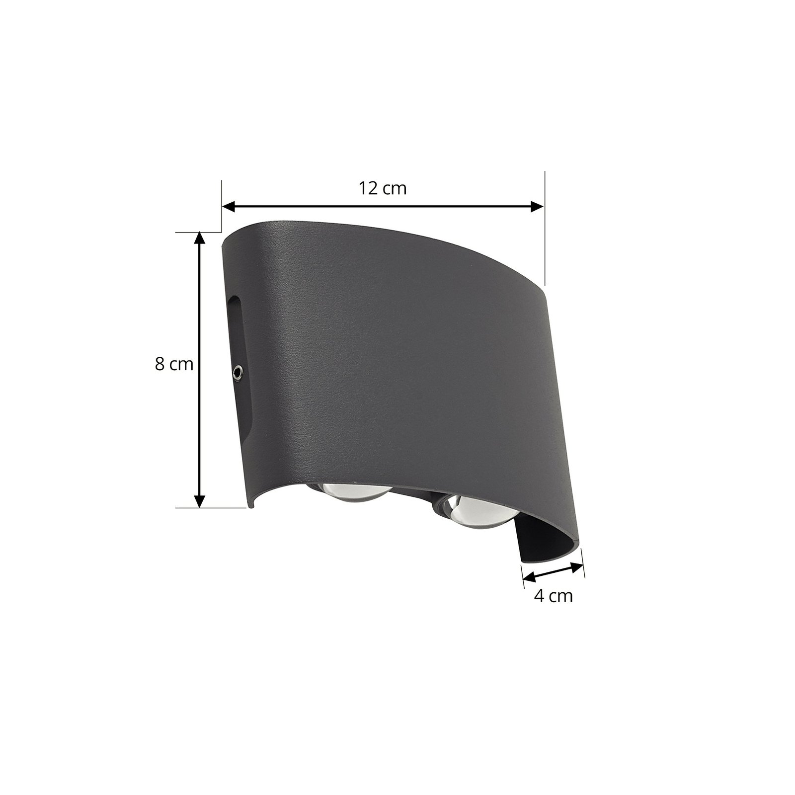 Ithan 2 LED All'aperto Applique da Parete Scuro Grigio - Lindby