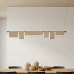 Suspension Lucande Kirim, blanc crème, tissu, longueur 137 cm