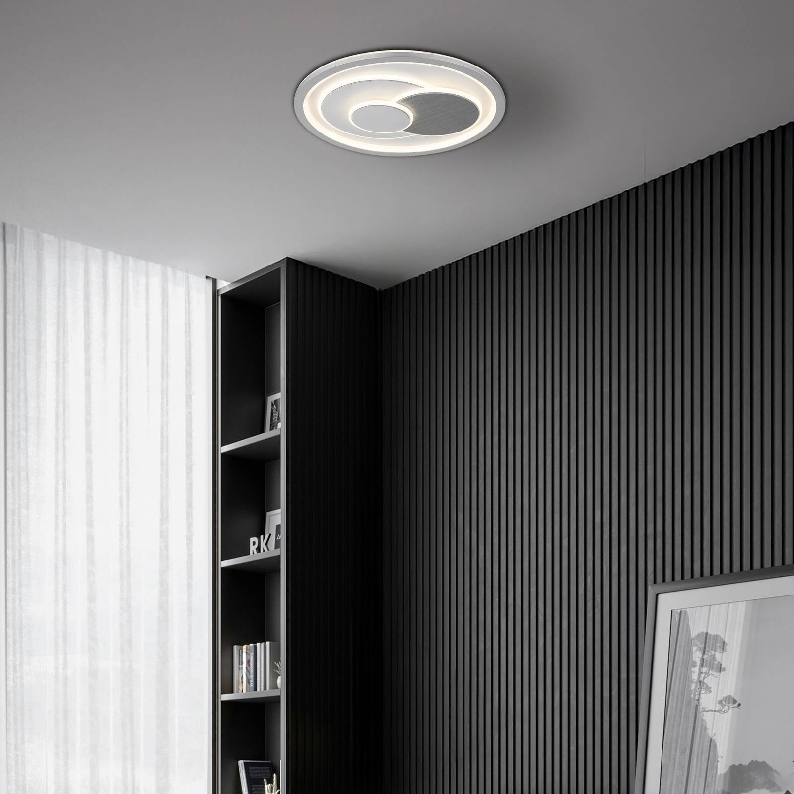  Globo Globo Ruiz I Led Ceiling Light, White/silver, ø 48 Cm, Cct 