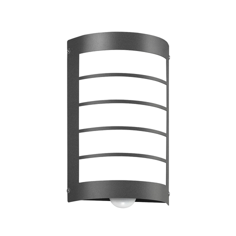 Sensorutomhuslampa Aqua Marco med raster, antracit