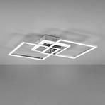 LED-taklampa Venida, kvadratisk, krom