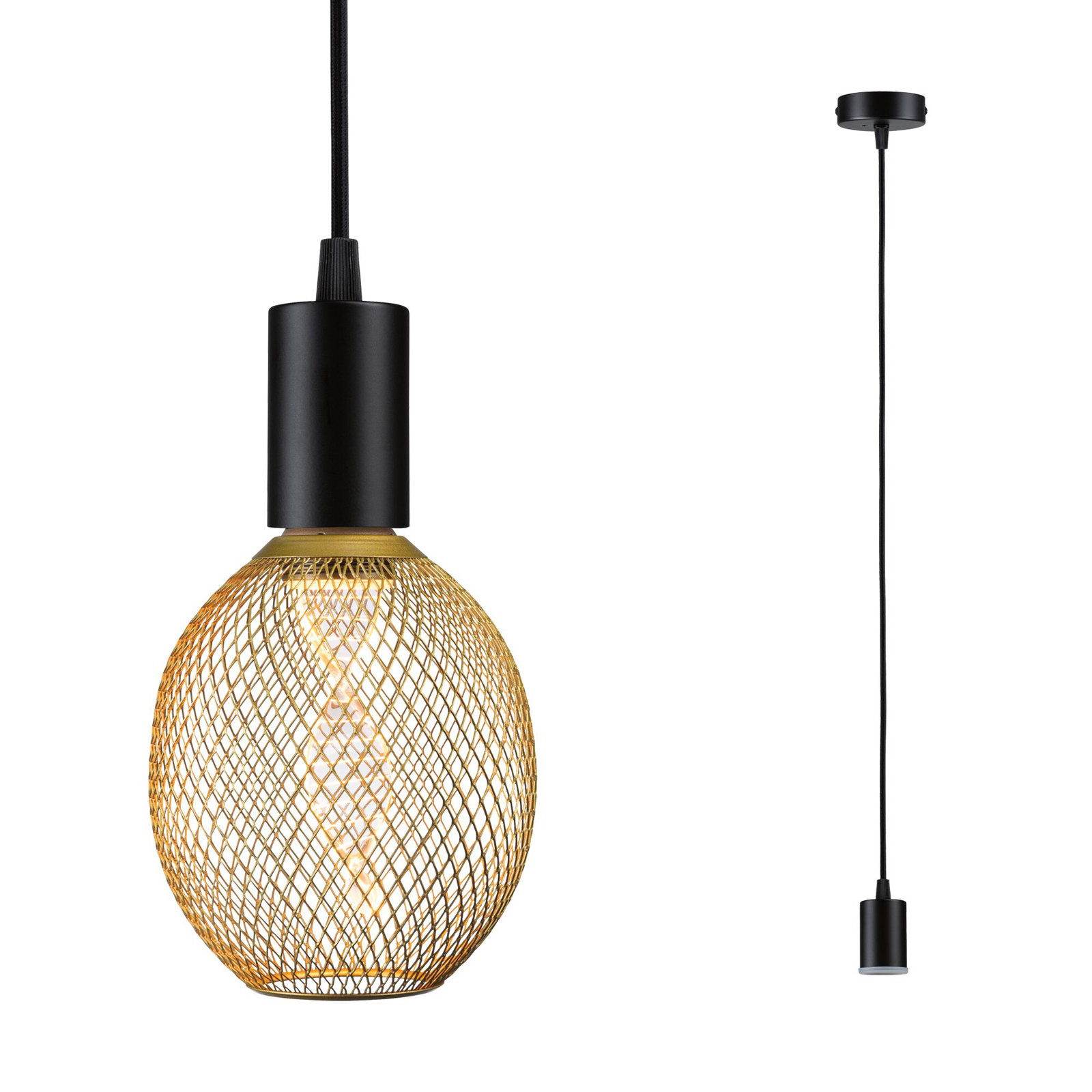 Paulmann Ravi pendant socket E27, black matt