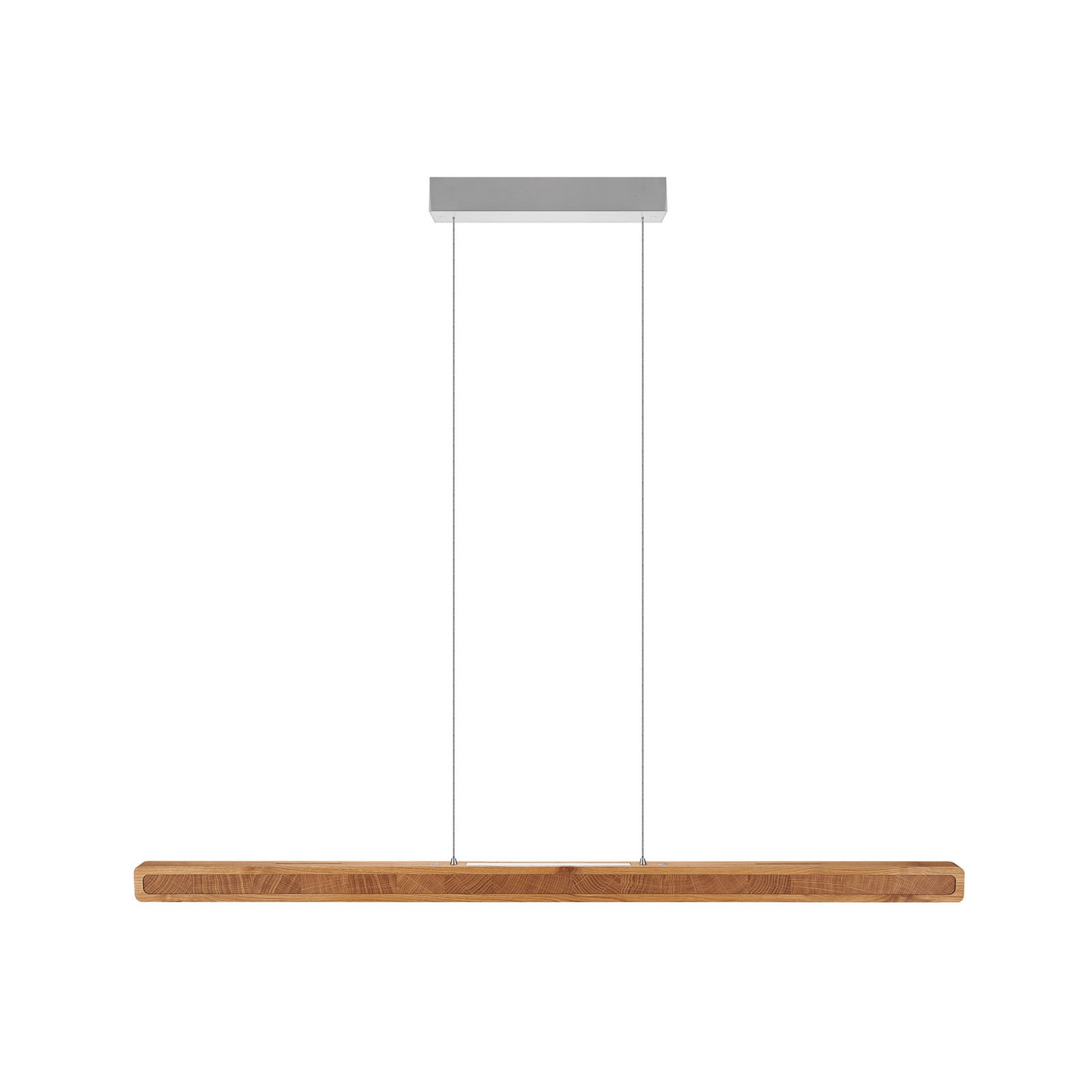 HerzBlut Lampă suspendată LED Karl K lemn sus/jos dimabil - Camera de zi / sufragerie - modern - stejar uleiat nichel mat periat