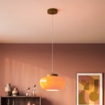 Hängeleuchte Berardelli, orange/grün, Ø 30 cm, Glas, E27