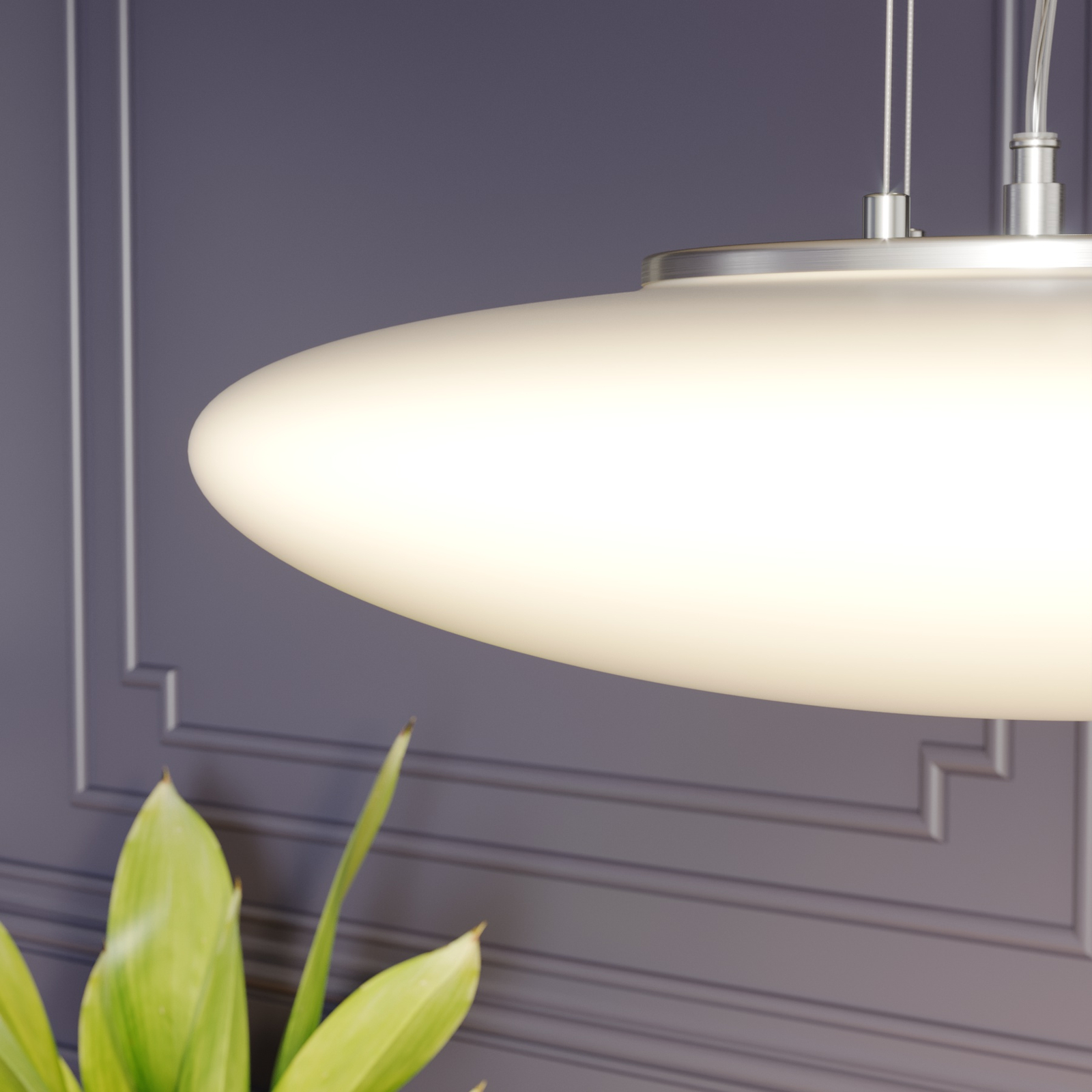 Gunda LED Pendelleuchte Opal/Nickel - Lindby