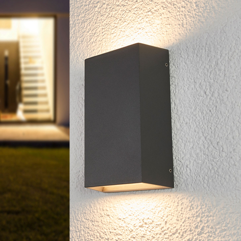 LED-Außenwandlampe Selma, eckig, 12 cm