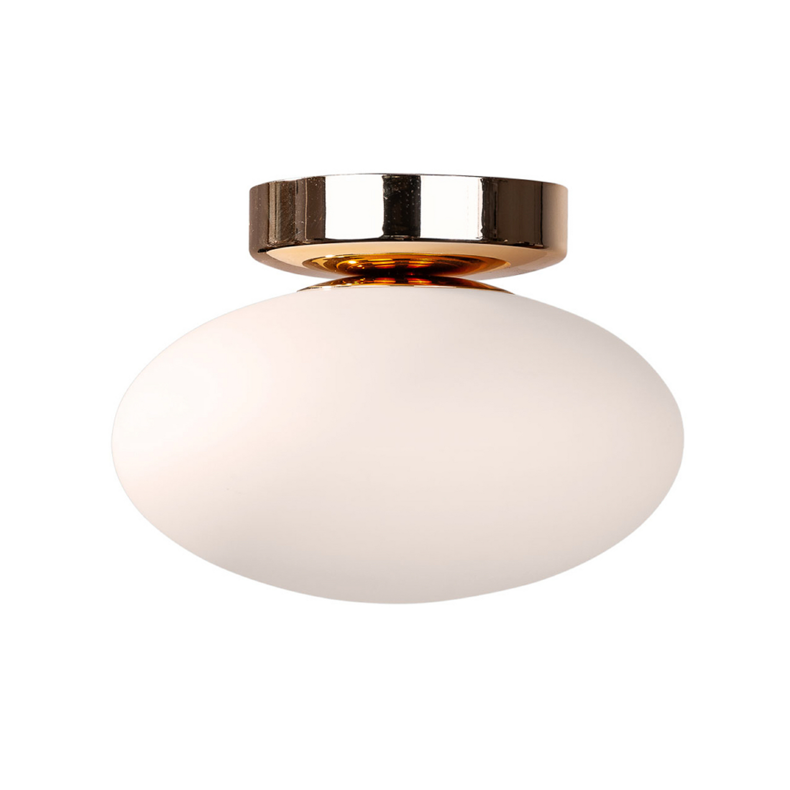 Plafonnier Ufo, doré/blanc, Ø 18 cm, verre, G9