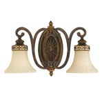 Drawing Room væglampe, brun/creme, 41 cm, 2 lyskilder – FEISS
