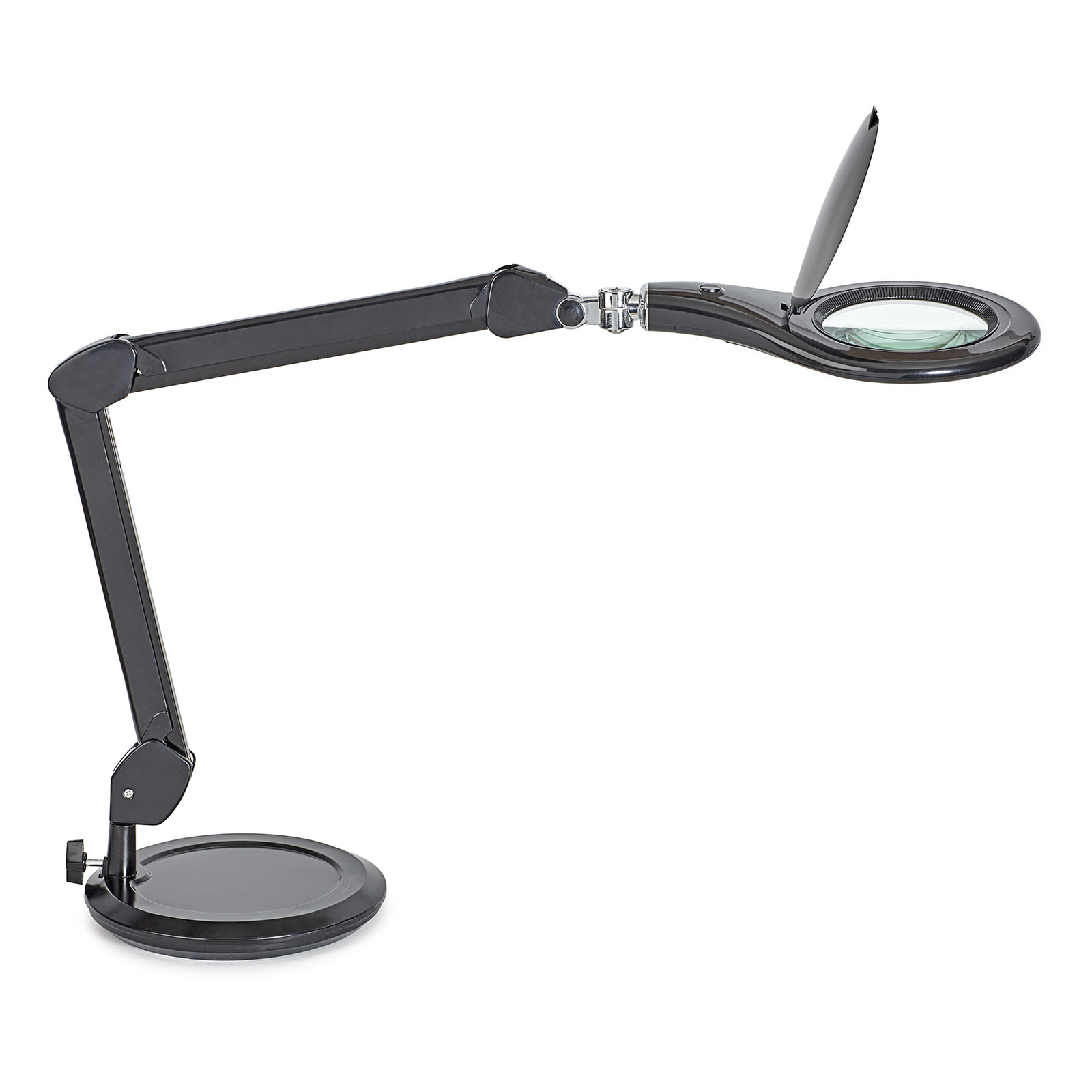 MAULmakro LED-forstørrelseslampe, fot, svart