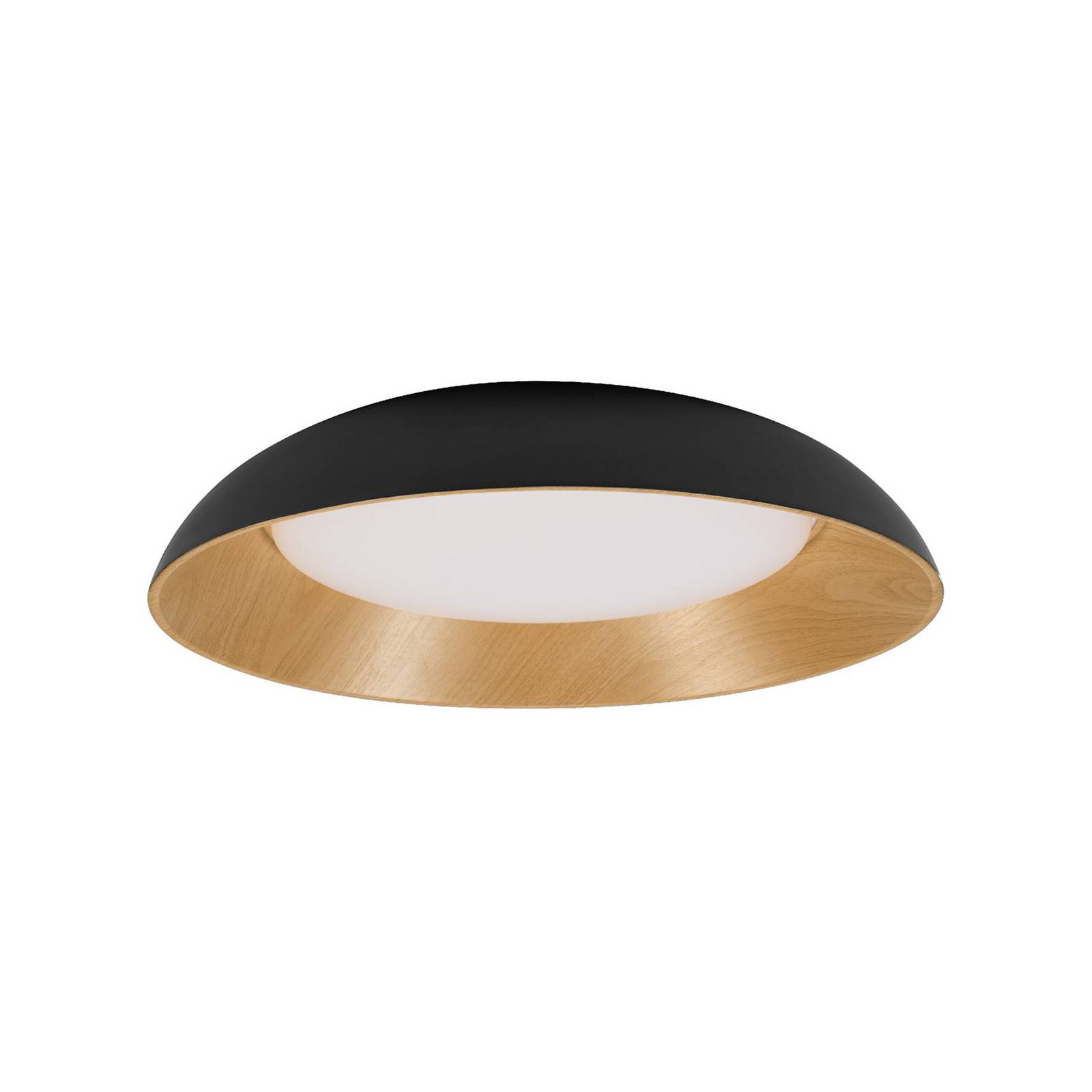 OSRAM LED-Deckenlampe ORBIS ALVA, schwarz/Holzdekor, Ø 51 cm