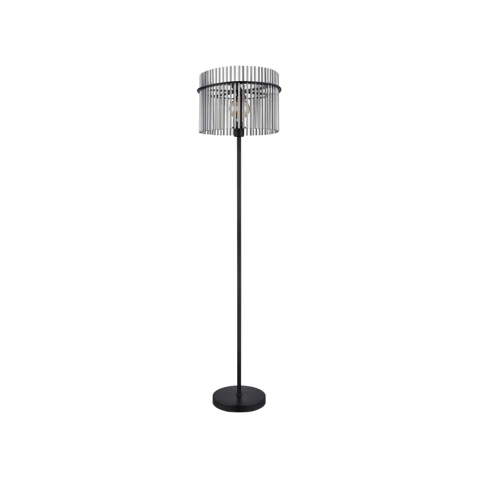 Vloerlamp Gorley, hoogte 152 cm, rookgrijs, glas/metaal