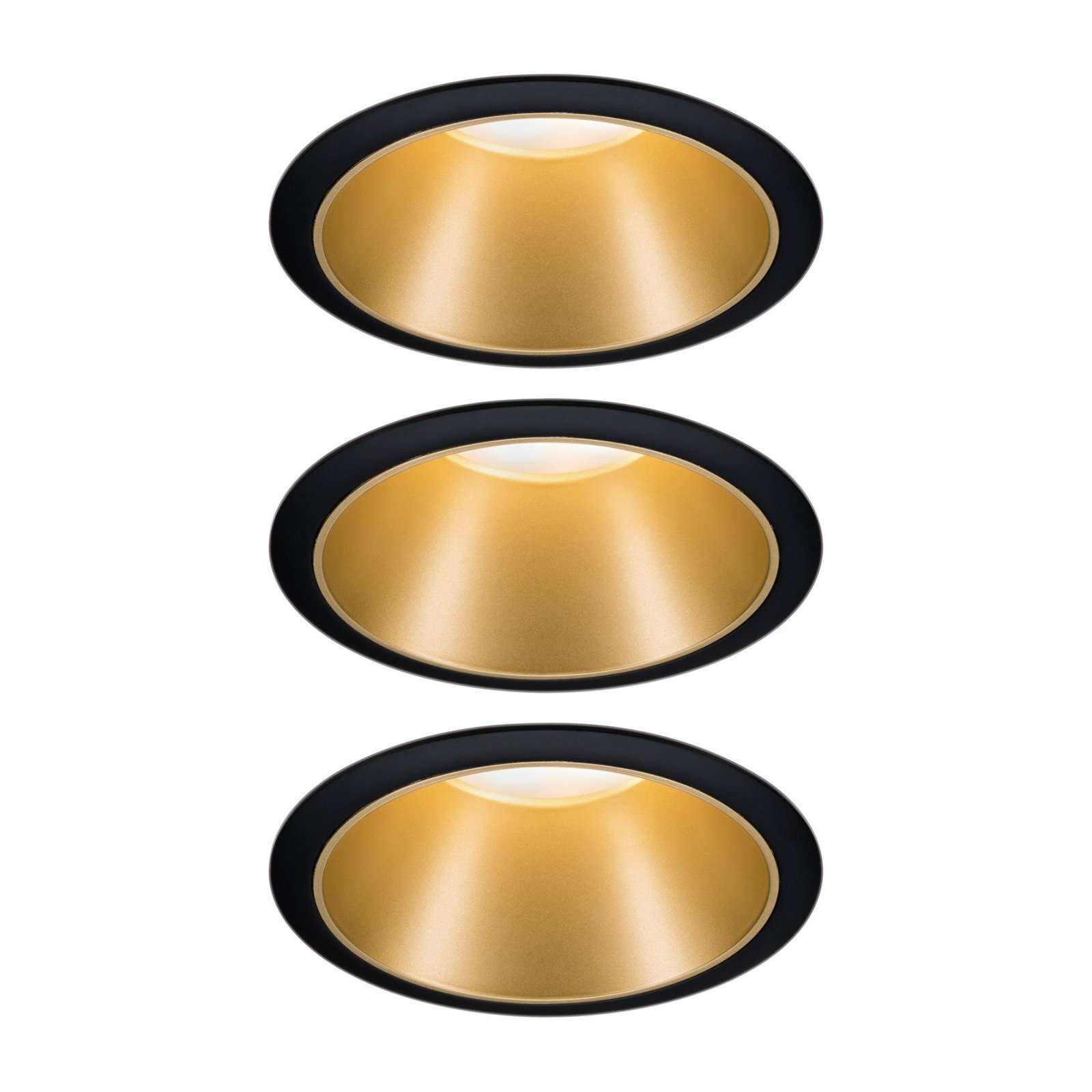 Cole LED spot, gold-black, set of 3 - Paulmann