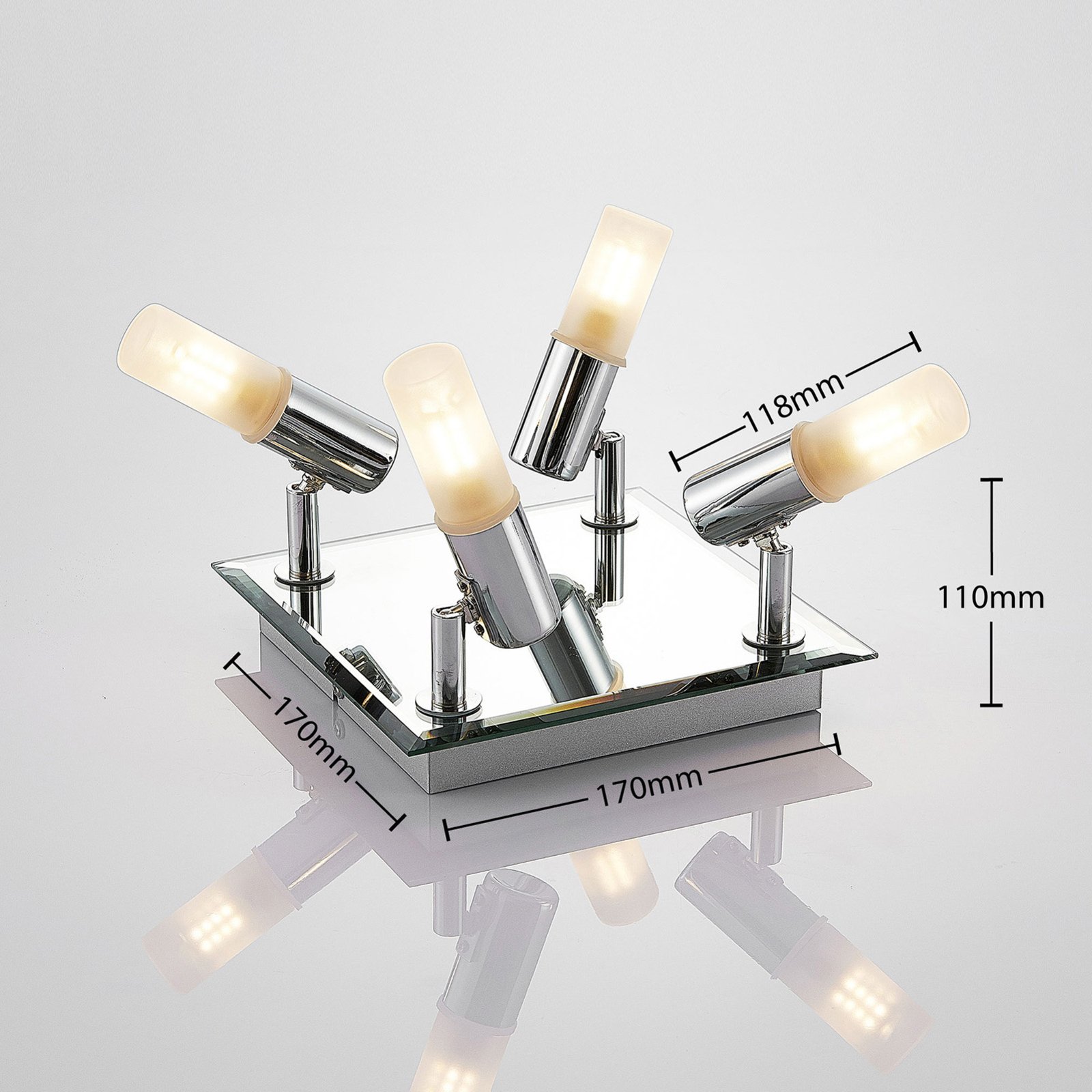 Zela 4 Ceiling Lamp Chrome/White - Lindby
