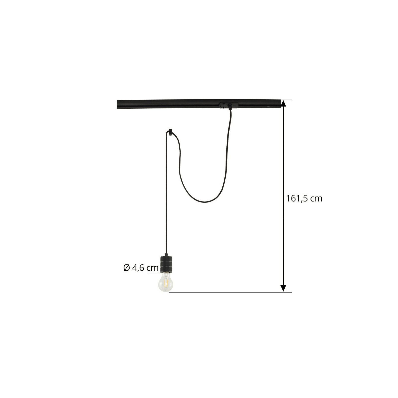 Lindby függőlámpa Linaro, Ø 4,6 cm, fekete, 1-fázisú, E27