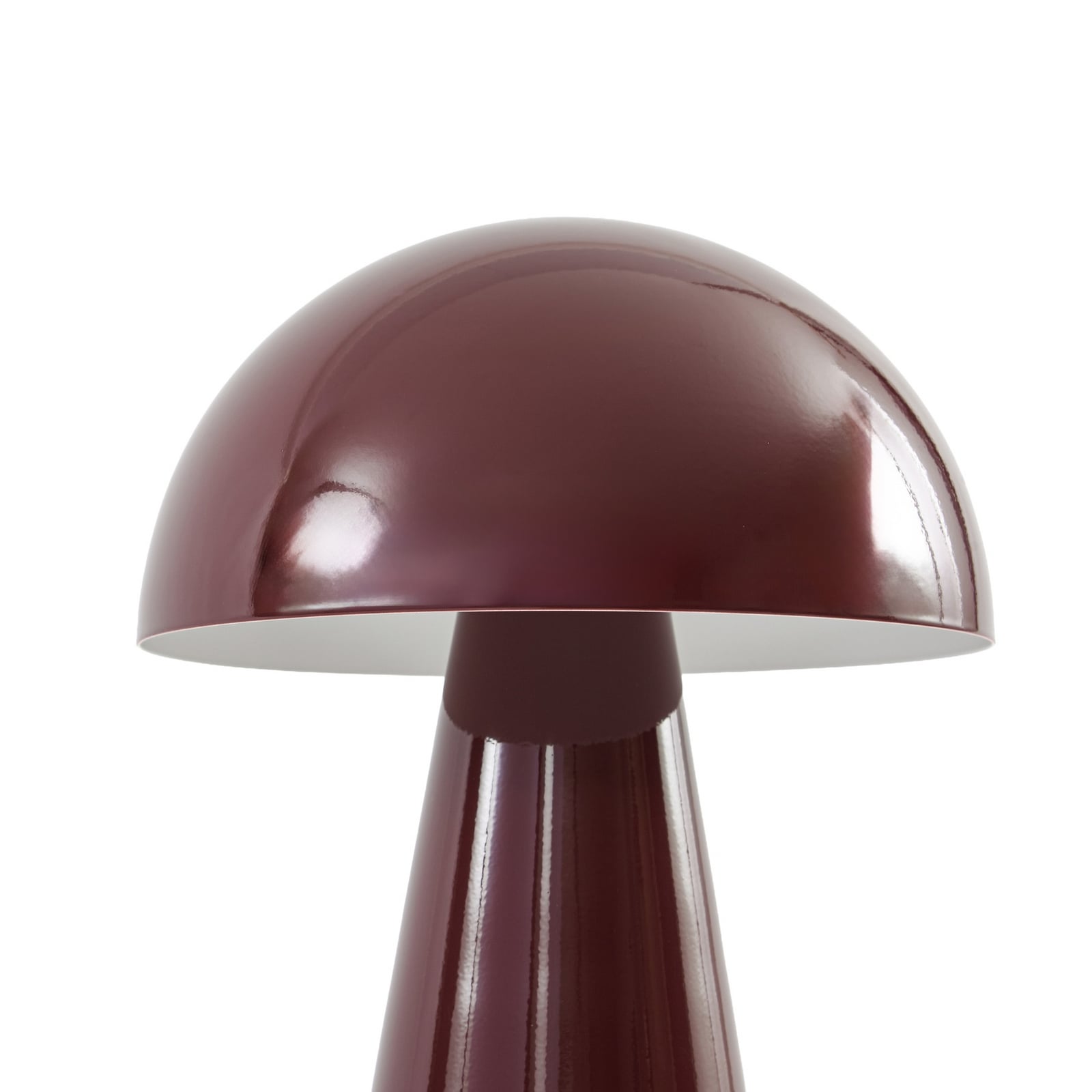 Nevijo LED-bordlampe med batteri, USB, dimbar, Ø 20 cm, mørkerød – Lindby Nevijo LED-bordlampe med batteri, USB, dimbar, Ø 20 cm, mørkerød – Lindby