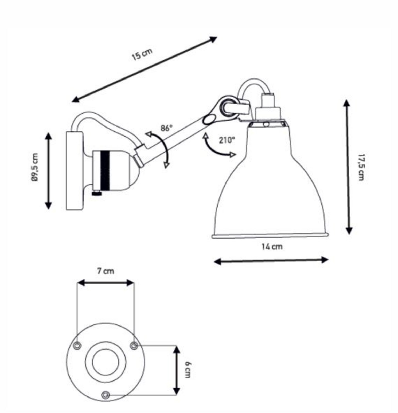 304 Bathroom IP64 Wandleuchte Schwarz - Lampe Gras