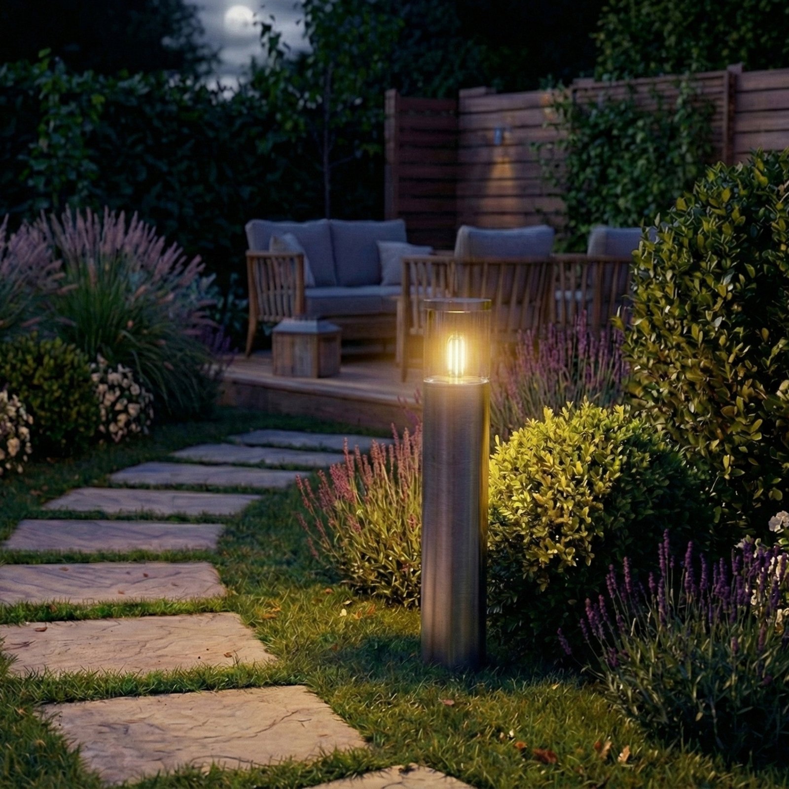 OSRAM Sockellampe ENDURA CLASSIC EBRO, Edelstahl, 49 cm IP44