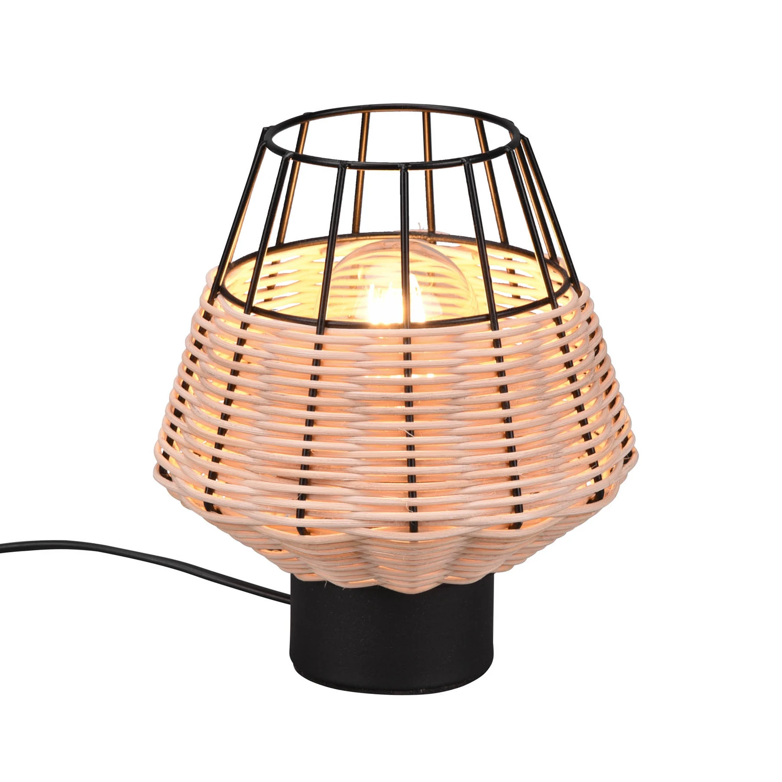 Borka stolna lampa od ratana i kaveza, natur