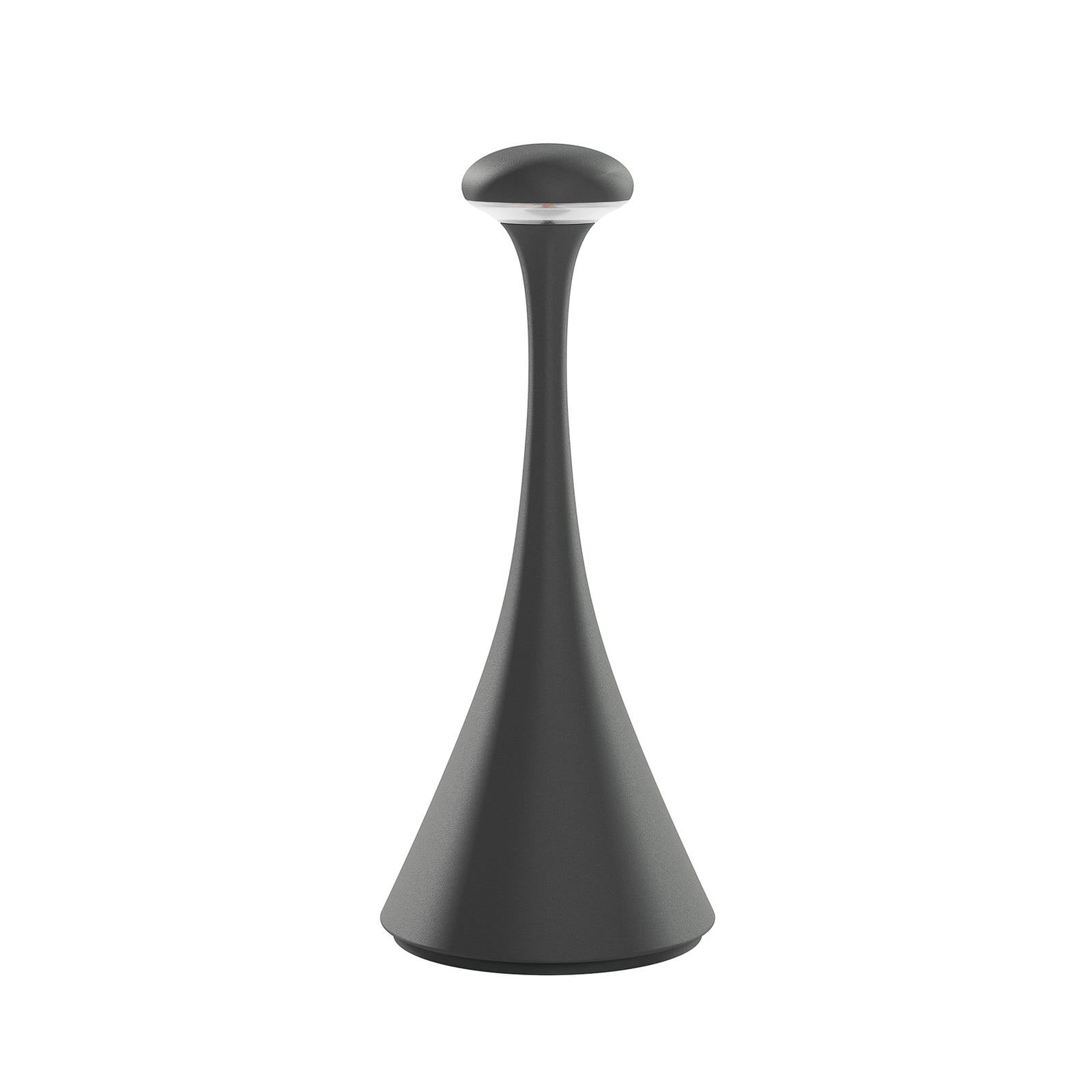 LED-Akkutischleuchte Nudrop mini, graphitgrau, IP54, dimmbar