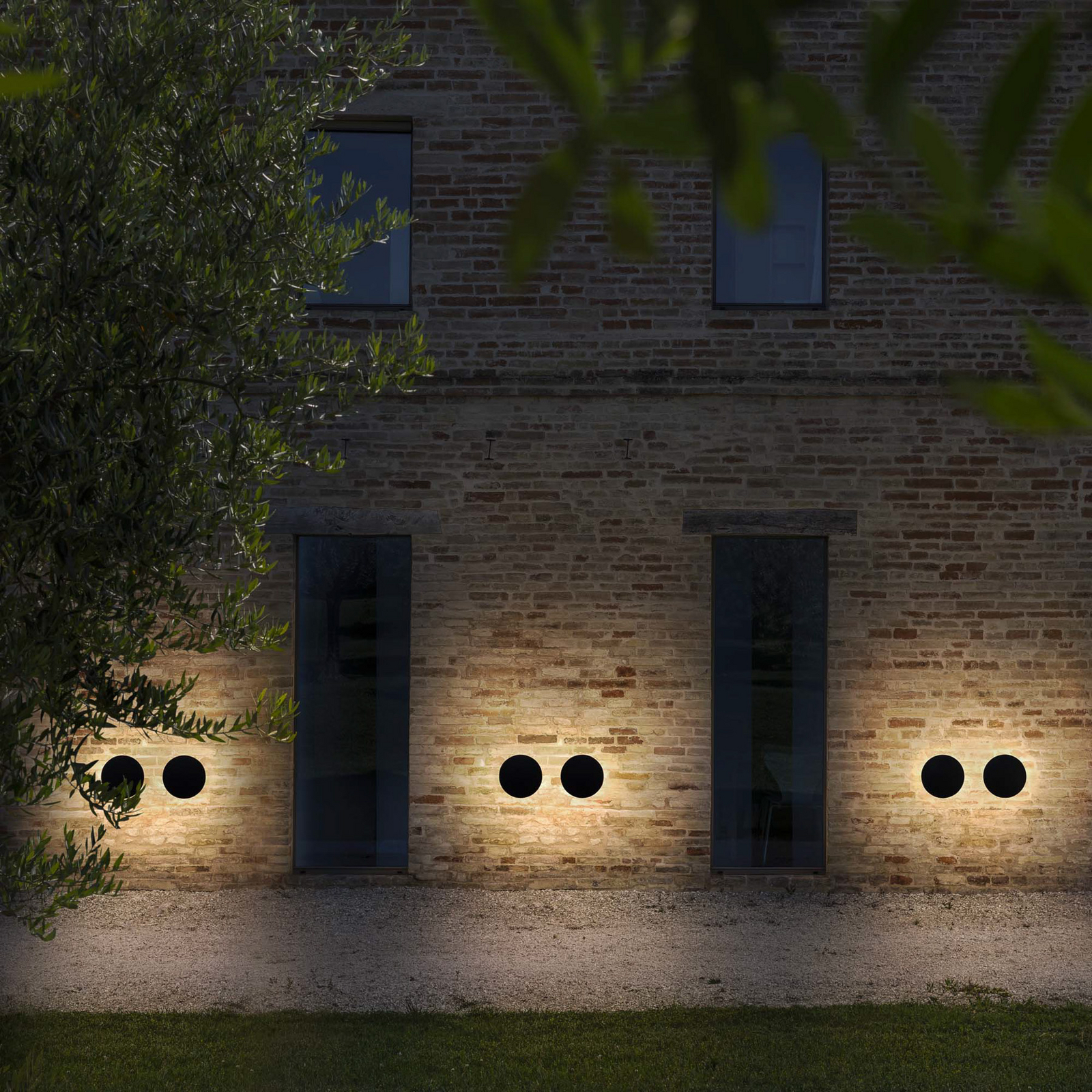 Ideal Lux LED-Außenwandlampe Punto schwarz Ø 30 cm Ideal Lux LED-Außenwandlampe Punto schwarz Ø 30 cm