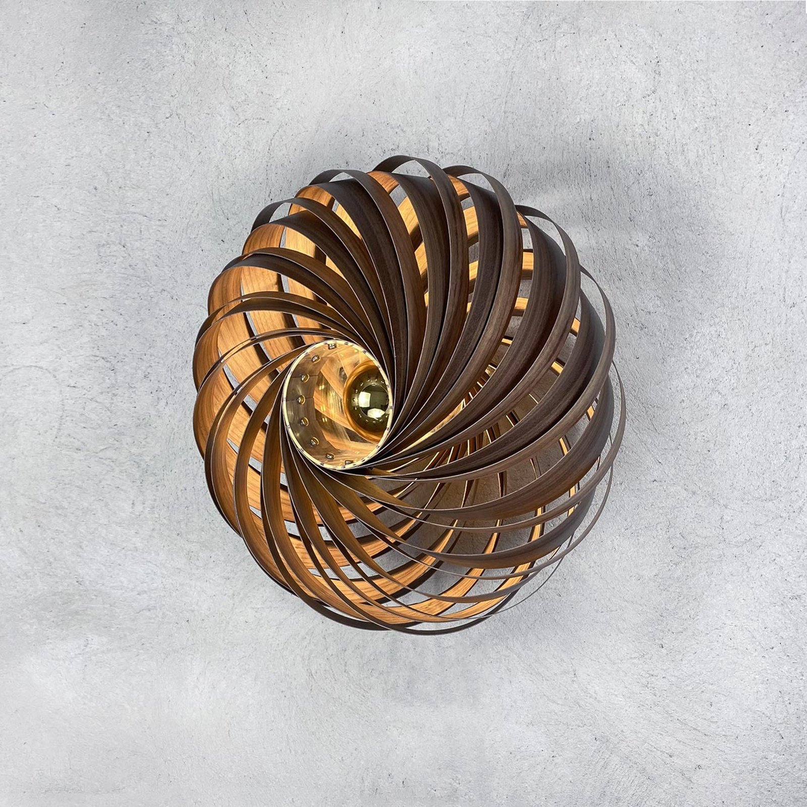 Gofurnit Veneria wall light, walnut, Ø 50 cm