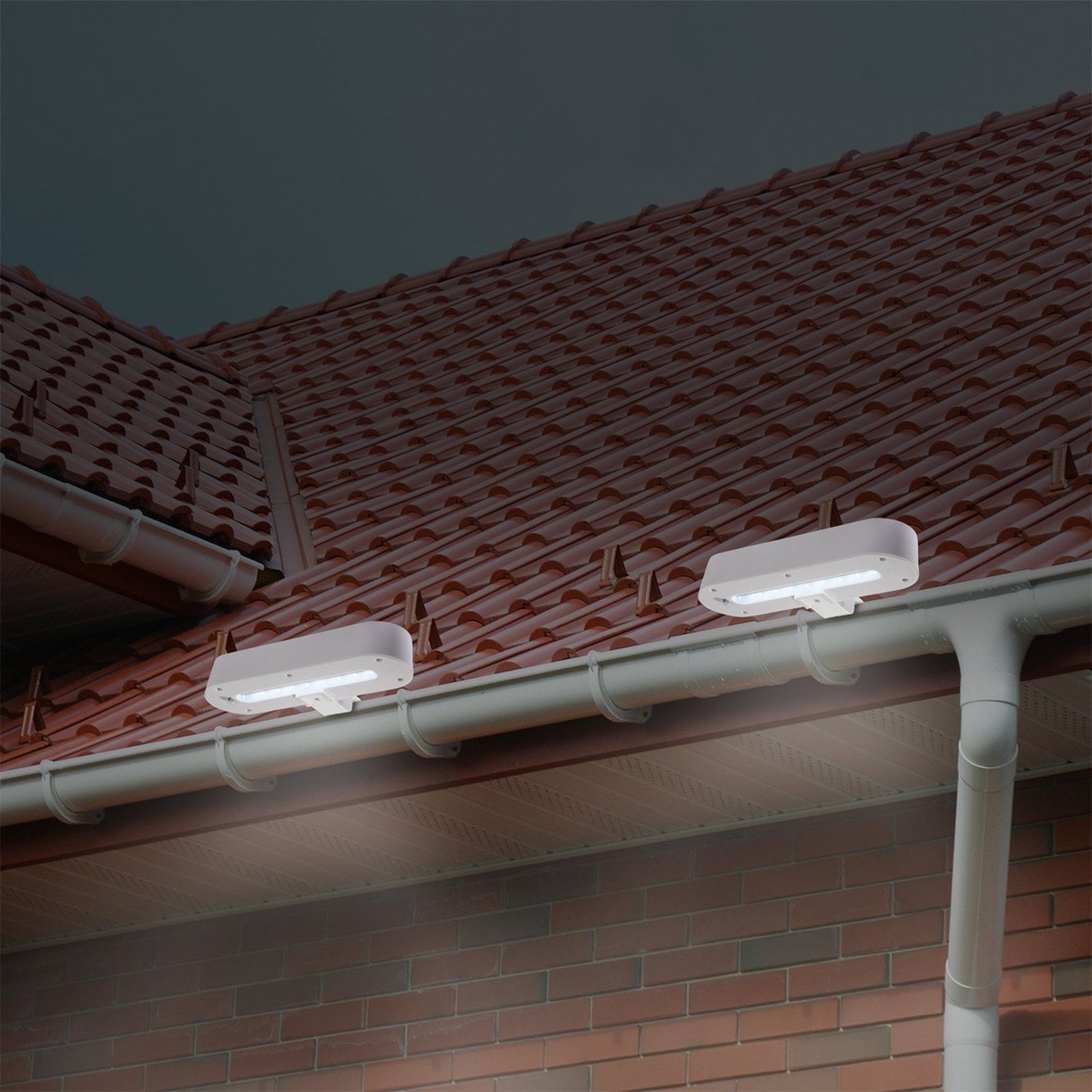 Lampa do rynny dachowej LED solar, zestaw 2 szt.