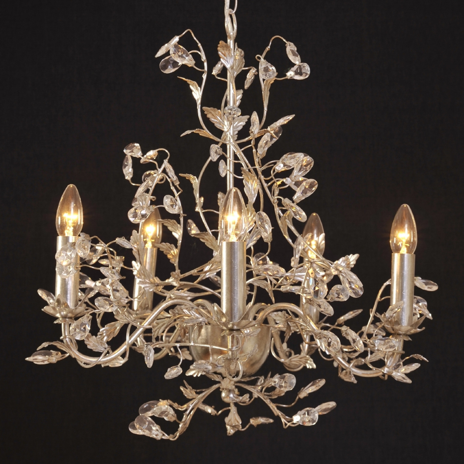 Candelabru Buono 5 becuri argintiu