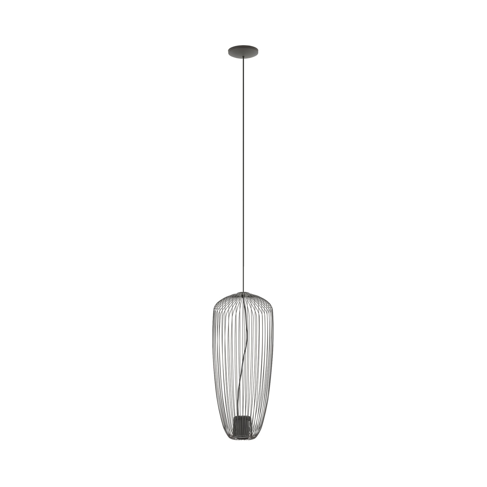 Pumpkin S pendant light, dark grey, Ø 27 cm, metal, GU10