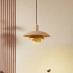 Lindby Elorri pendant light, beige, metal, Ø 38 cm