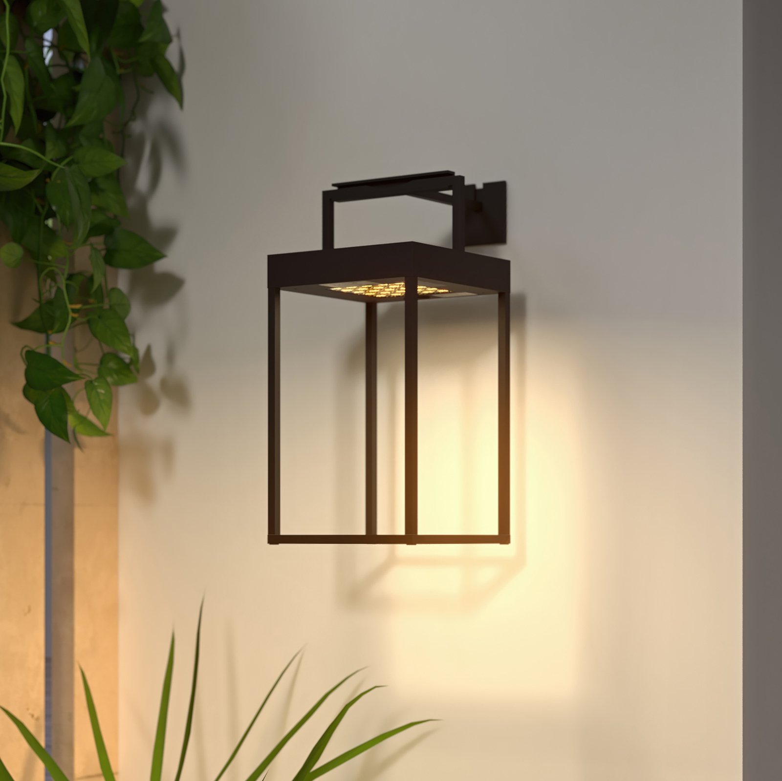 Lucande Lynzy LED napelemes lámpa, fekete, 38,3 cm