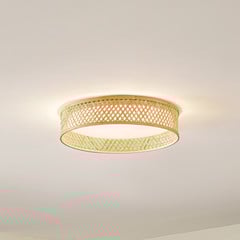 Lindby LED laevalgusti Eilif, bambus, Ø 40 cm